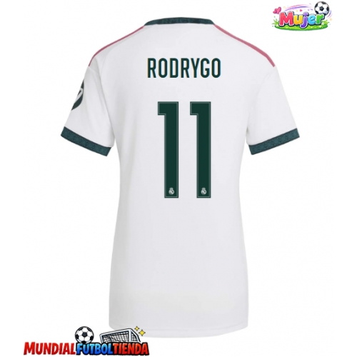 Camiseta Real Madrid Rodrygo Goes #11 Primera Equipación Replica 2026-27 para mujer mangas cortas